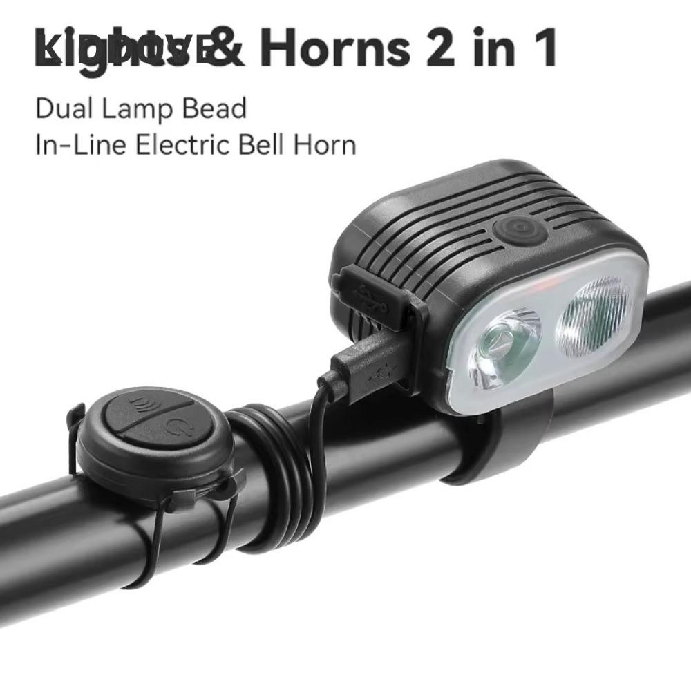 Đèn pha xe đạp KIDDOVE có còi, có âm thanh cảnh báo còi xe đạp điện 120db, còi xe đạp an toàn di độn
