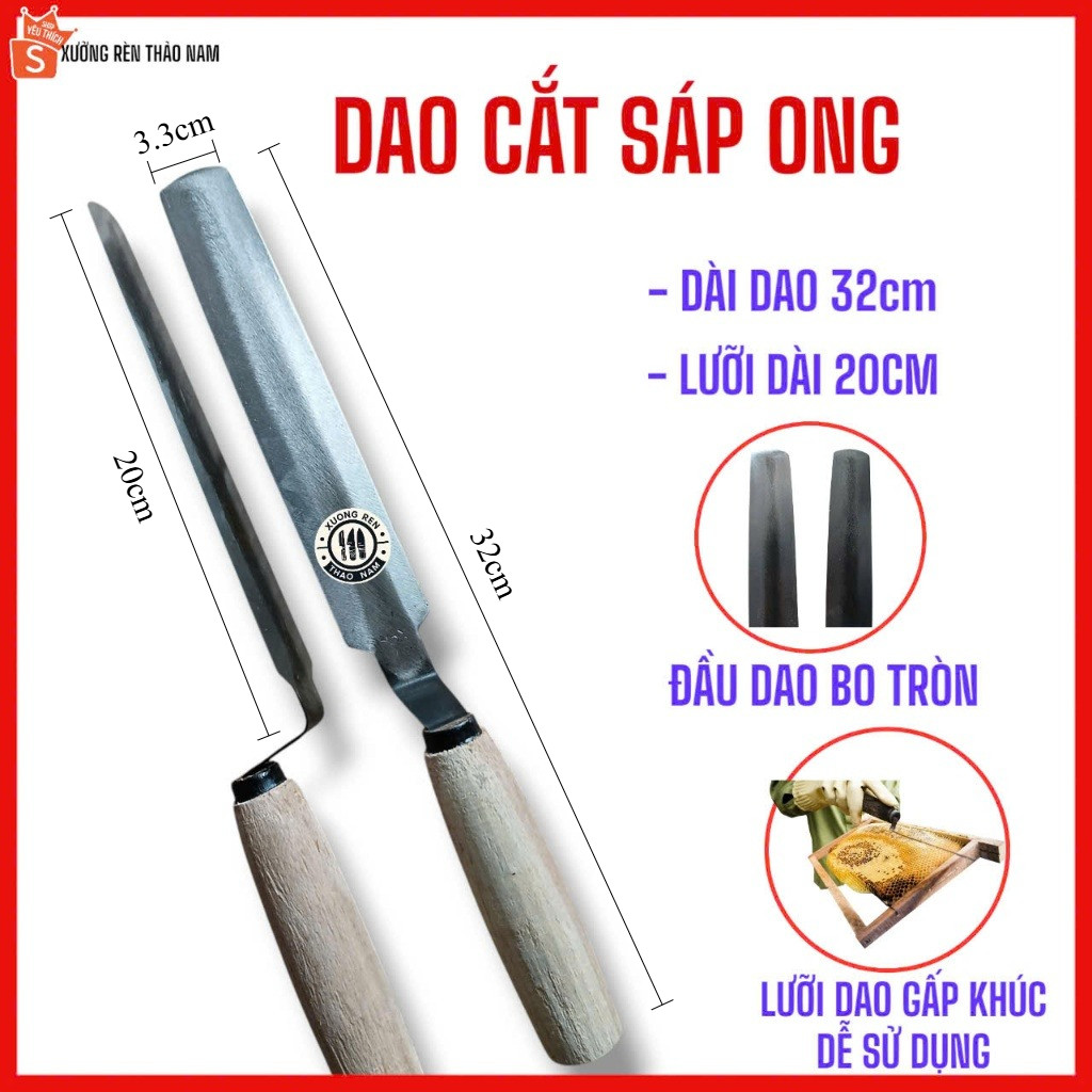 Dao cắt sáp ong sắc bén cả 2 lưỡi dao