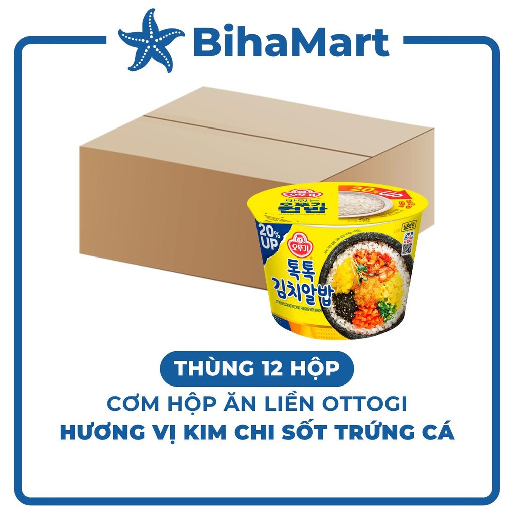 THÙNG12HỘPOTOKI- Cơm hộp ăn liền Ottogi hương vị Kim chi sốt trứng cá, Cơm kim chi sốt trứng cá Otto