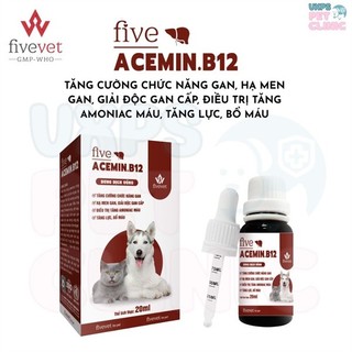 Five-Acemin.B12 Bổ Gan Cho Thú Cưng – Giúp Ăn Ngon, Phục Hồi Sau Bệnh