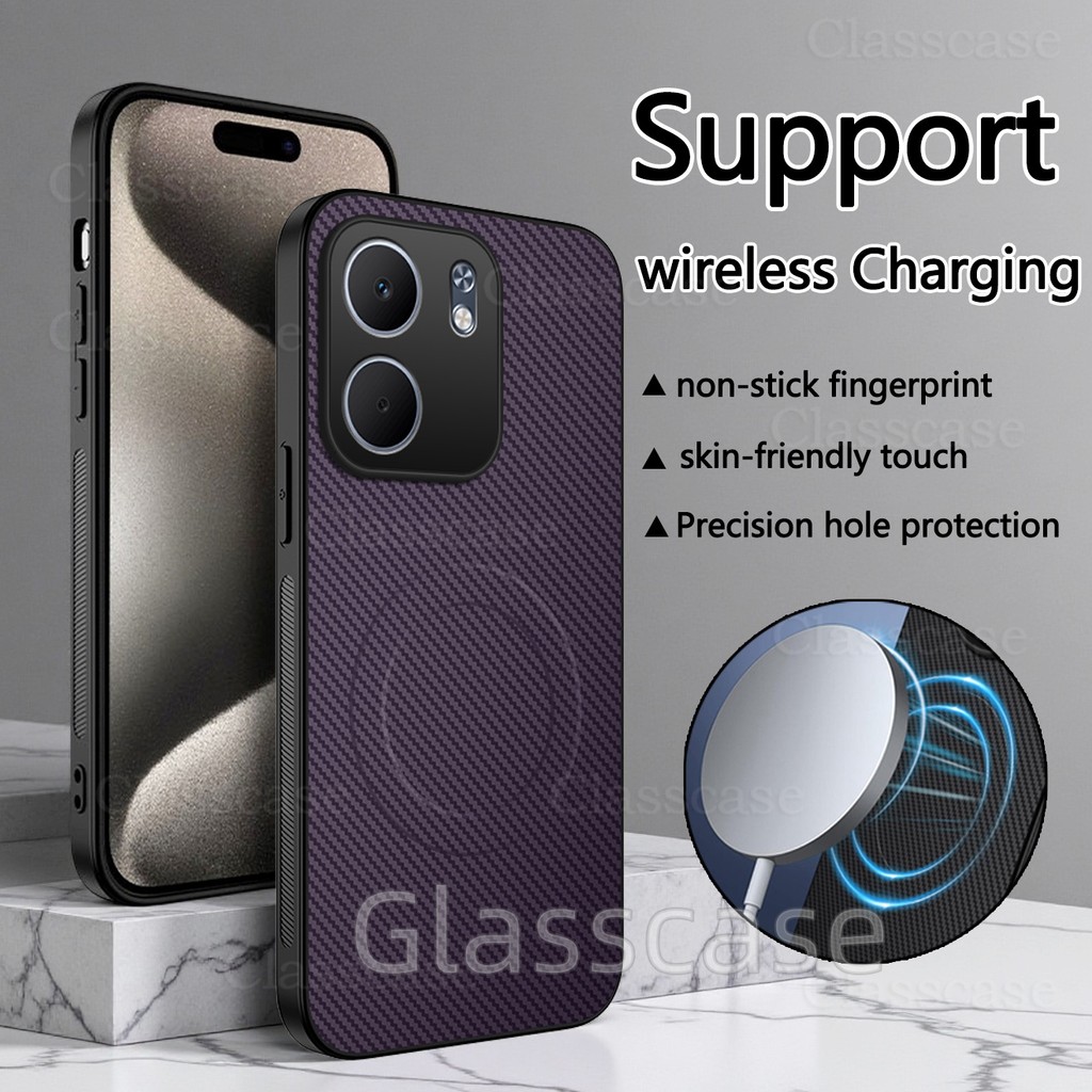 Vỏ Oppo A5X 2025 Cho Oppo A5 X pro A5X A5pro A5i A5ipro OppoA5X Họa Tiết Sợi Carbon Hút Từ Tính Đơn 