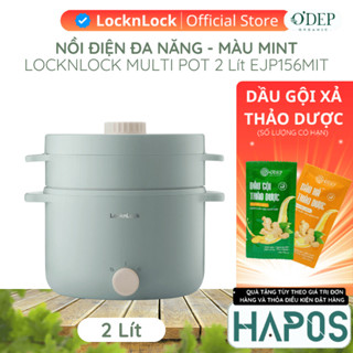  Nồi điện LocknLock đa năng mini 0.8L 600W Chính hãng kèm khay luộc trứng nấu mì nấu lẩu EJP116BLK - HAPOS OFFICIAL 
