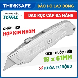 Dao cắt rọc ráp đa năng 19x61mm TOTAL THT511615 Khóa tự động, thân hợp kim nhôm, Dao rọc đa năng - Thinksafe