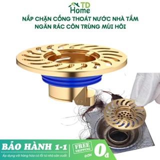 Nắp cống chống mùi hôi lọc rác TDHome bộ nắp phễu đậy cống thoát nước thoát sàn nhà tắm toilet bằng đồng thau