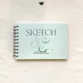 Sổ vẽ chì sketchbook A5 ngang gáy lò xo Crabit 190gsm