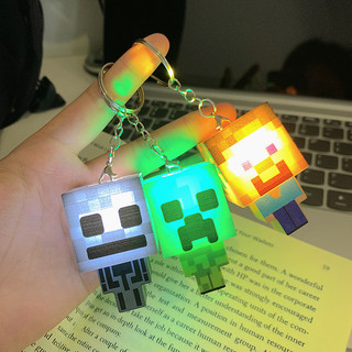  Minecraft Móc Khóa Khối Lập Phương Ánh Sáng Creeper TNT MC DIY Phim Mô Hình Khối Đồ Chơi Sáng Tạo Túi Mặt Dây Chuyền Trò Chơi Sưu Tập Giải Thưởng 