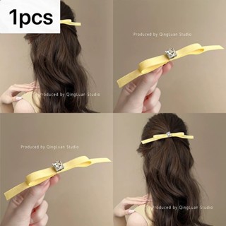 Phong Cách Nổi Tiếng Nơ Vàng Haoshi Kẹp Tóc 2025 Phong Cách Mới Dễ Thương Sang Trọng Kẹp Bên