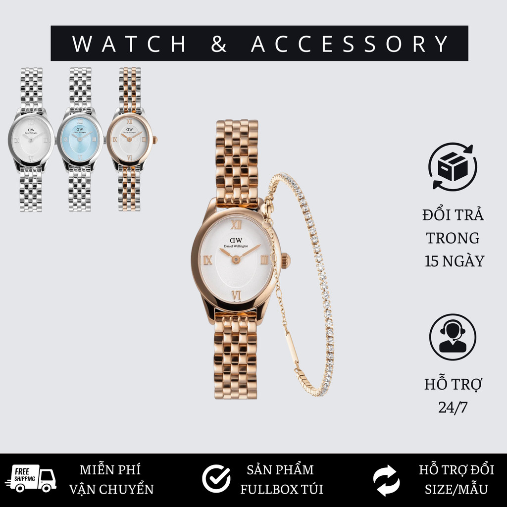 Đồng hồ Nữ Daniel Welington Ophelia Mini dây thép 5-Link - DW00100808 Các Màu 22x25.5mm