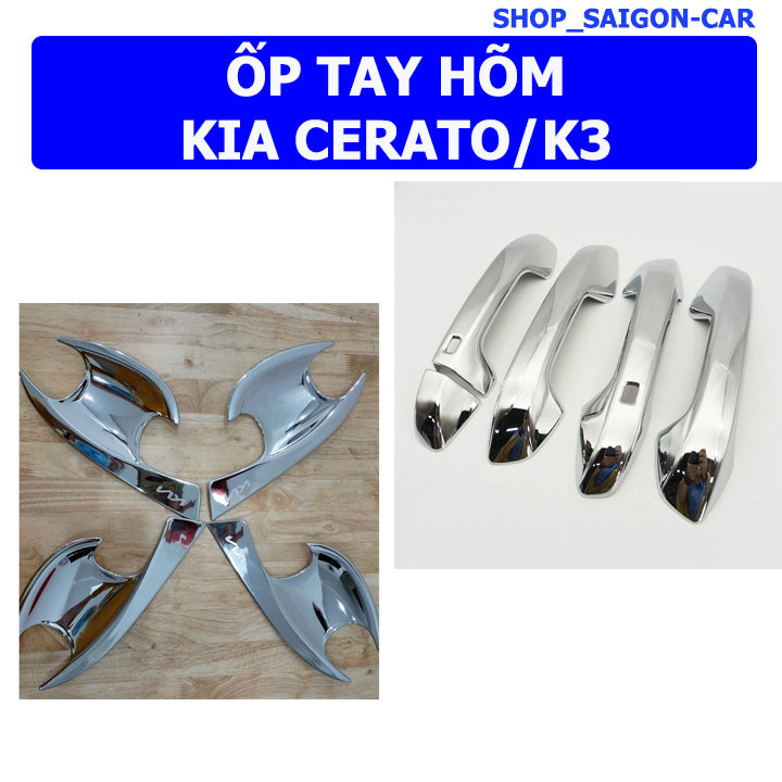 Ốp tay hõm cửa xe Kia K3, Cerato 2021 2022 2023 2024 2025 mẫu mạ crom -Shop SaigonCar