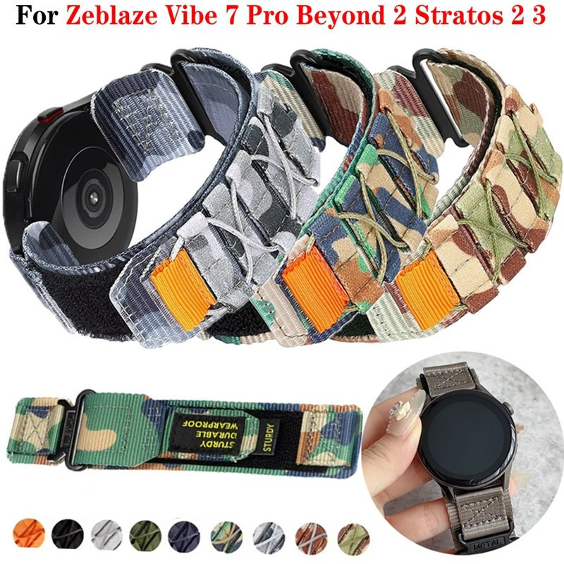 Dây đeo Nylon 22mm cho Zeblaze Vibe 7 Pro Ares 3 Pro GTR 3 Pro Beyond 2 Stratos 2 3 lite Dây đeo đồn