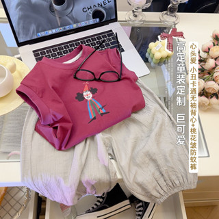 [ML] Bộ Áo Vest Trẻ Em 80-160CM Mùa Hè Phong Cách Mới Bé Trai Bé Gái Áo Vest Không Tay Bộ Nhỏ Vừa Trẻ Em Hoạt Hình Hai Mảnh