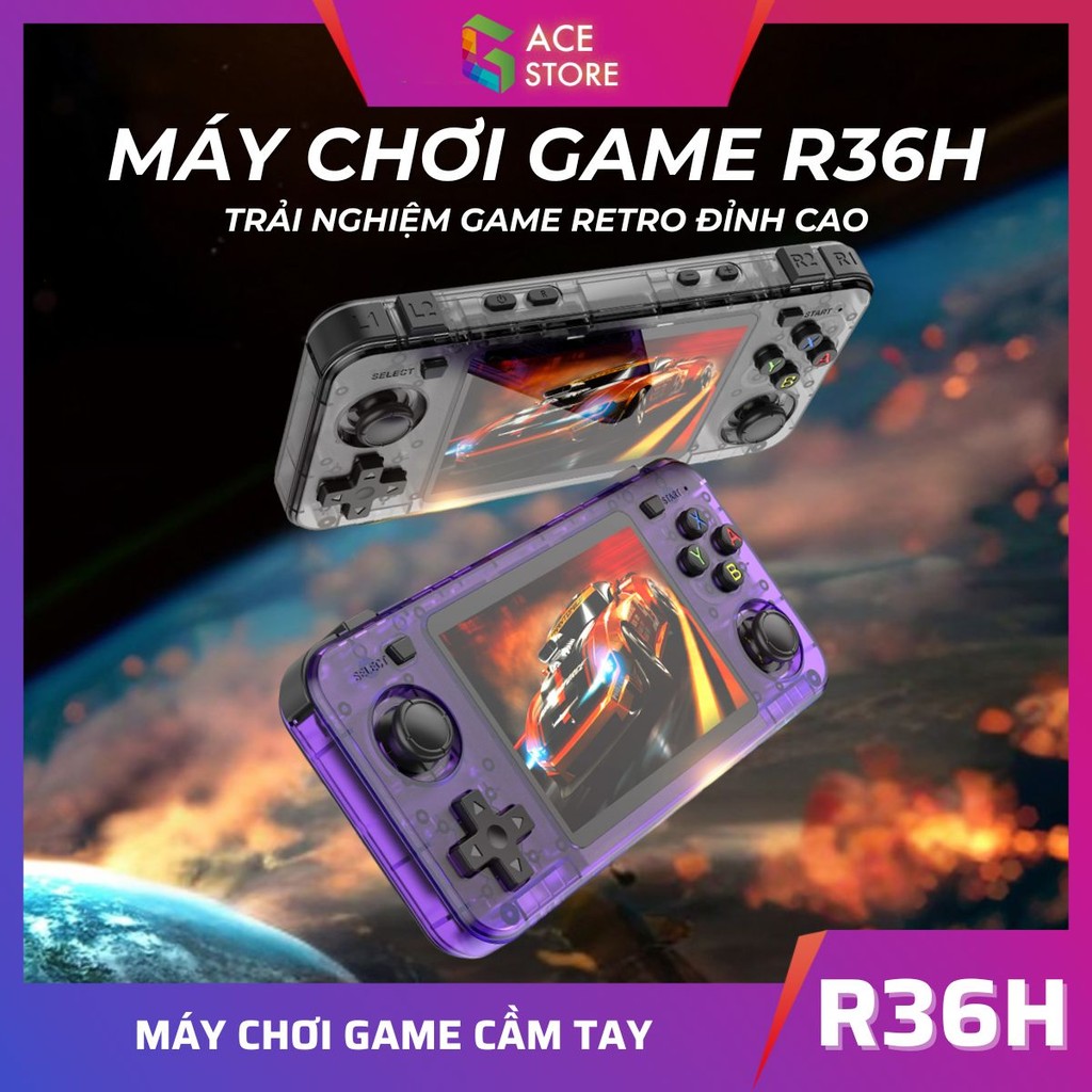 Máy Chơi Game R36H - BH 12 Tháng - Tặng Kèm Thẻ Nhớ Cài Sẵn 15.000 Game Retro