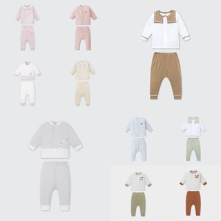 La Pomme - Bộ dài tay La Pomme cúc thẳng hoạ tiết đáng yêu | 07A - NB 0M  3M-F.T9B - 12E - LF19E