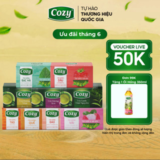 Trà Túi Lọc Cozy Các Vị Trà Ô Long, Trà Xanh, Hồng Trà, Trà Sen, Trà Đào, Trà Dâu,Trà Mãng Cầu, Trà Vải, Trà Quế, Bạc Hà