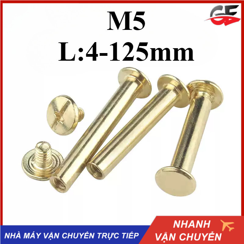 Đinh tán Đồng（M5 * L4-125mm）, đinh tán vặn ren Đồng đầu Pake /Ốc vít bằng ren, chốt tán , đinh vít x