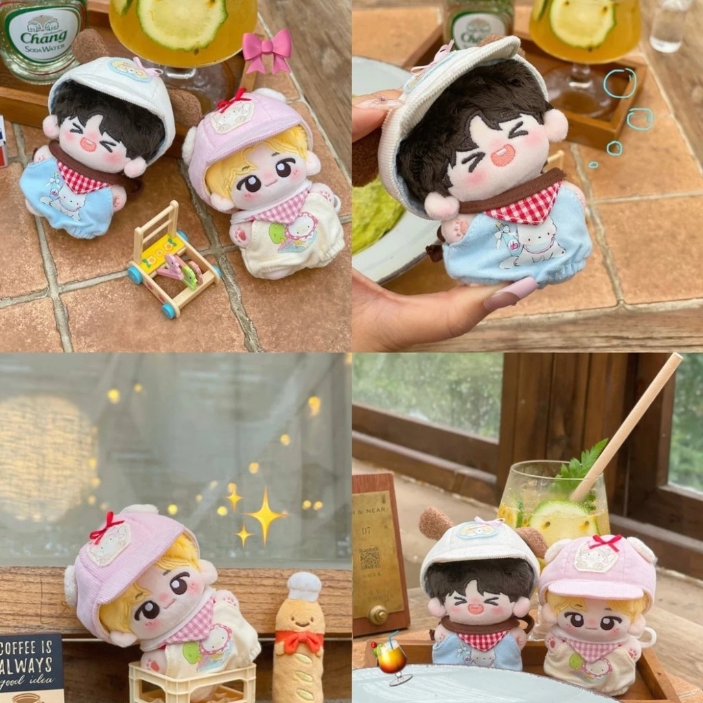 10Cm Quần Áo Búp Bê Cotton-Dollar Tâm Trạng Mùa Hè Muối Biển Chó Heo Túi Set-Cotton Doll 10Cm Quần Á