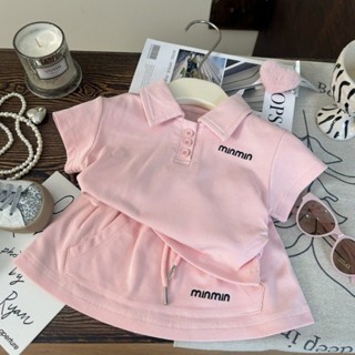  Set Áo Thun Tay Ngắn Polo Chân Váy Phong Cách Thể Thao Bé Gái 1-8 Tuổi MINTSCLOSET Quảng Châu GS1406 