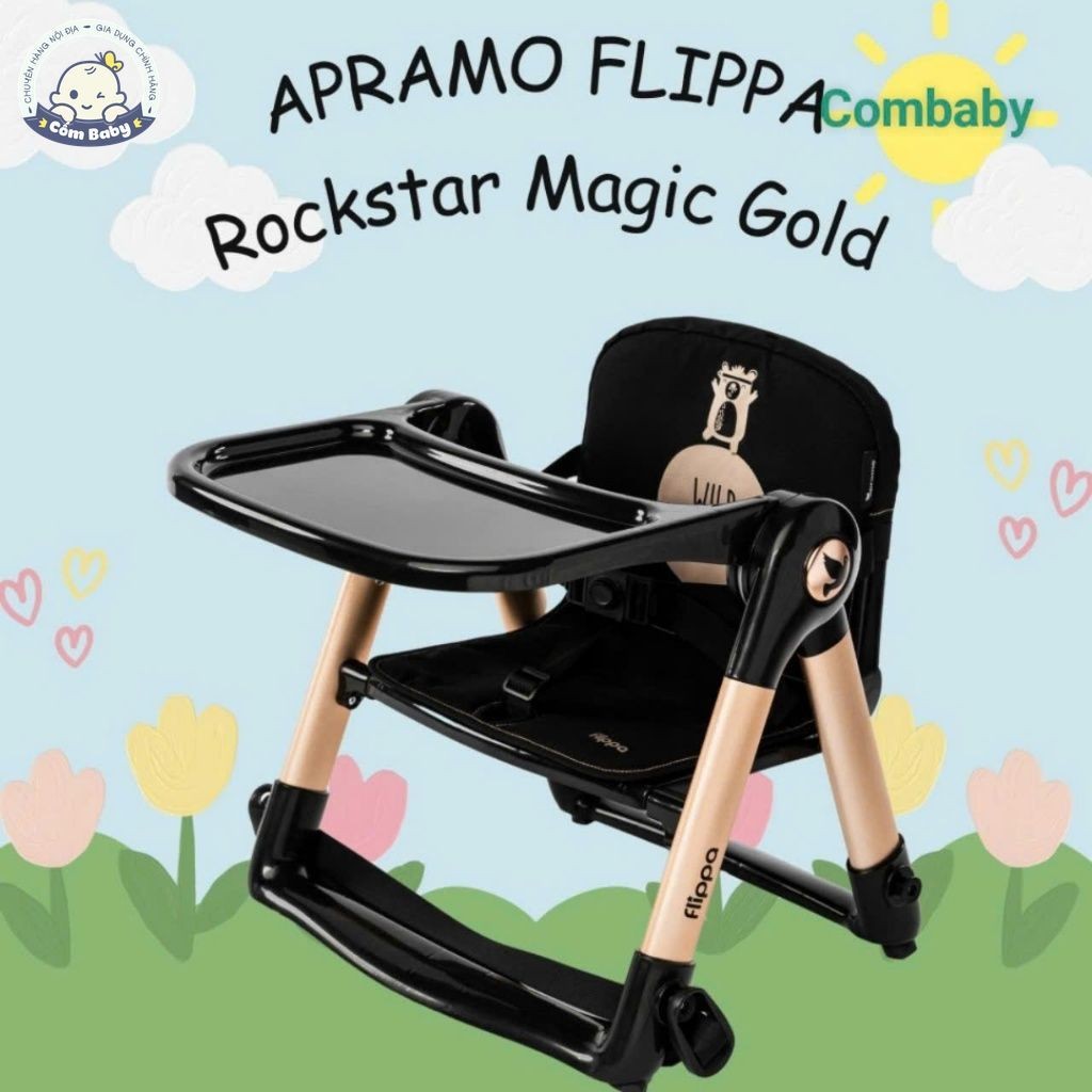 Ghế ăn dặm gấp gọn Apramo Flippa Classic cho bé từ 6 tháng phiên bản Quốc Tế