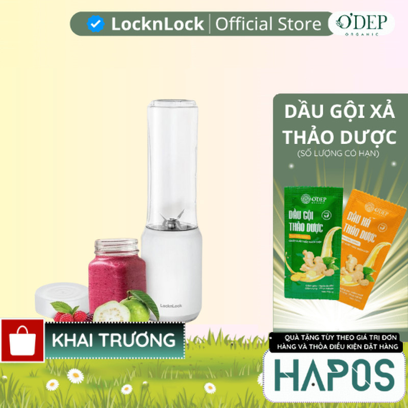 Máy xay sinh tố mini 280ml 150W Blender Locknlock  Chính hãng EJM433WHT  - HAPOS MOM & KIDS