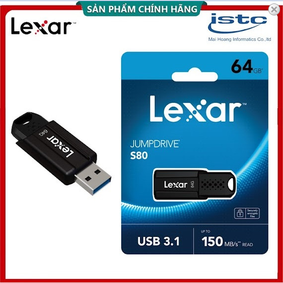 USB 64GB 3.1 Lexar JumpDrive S80 chính hãng