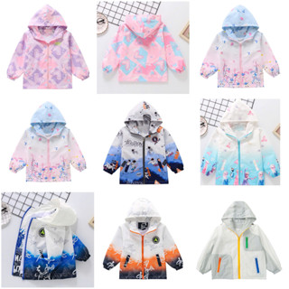 Mới 2025 18-40kg Áo khoác gió trẻ em, áo khoác gió bé trai bé gái 2 lớp