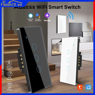 Công tắc cảm ứng thông minh Tuya Wifi Nút gắn tường đèn gia đình  Dây trung tính cho Alexa và Google Home Assistant