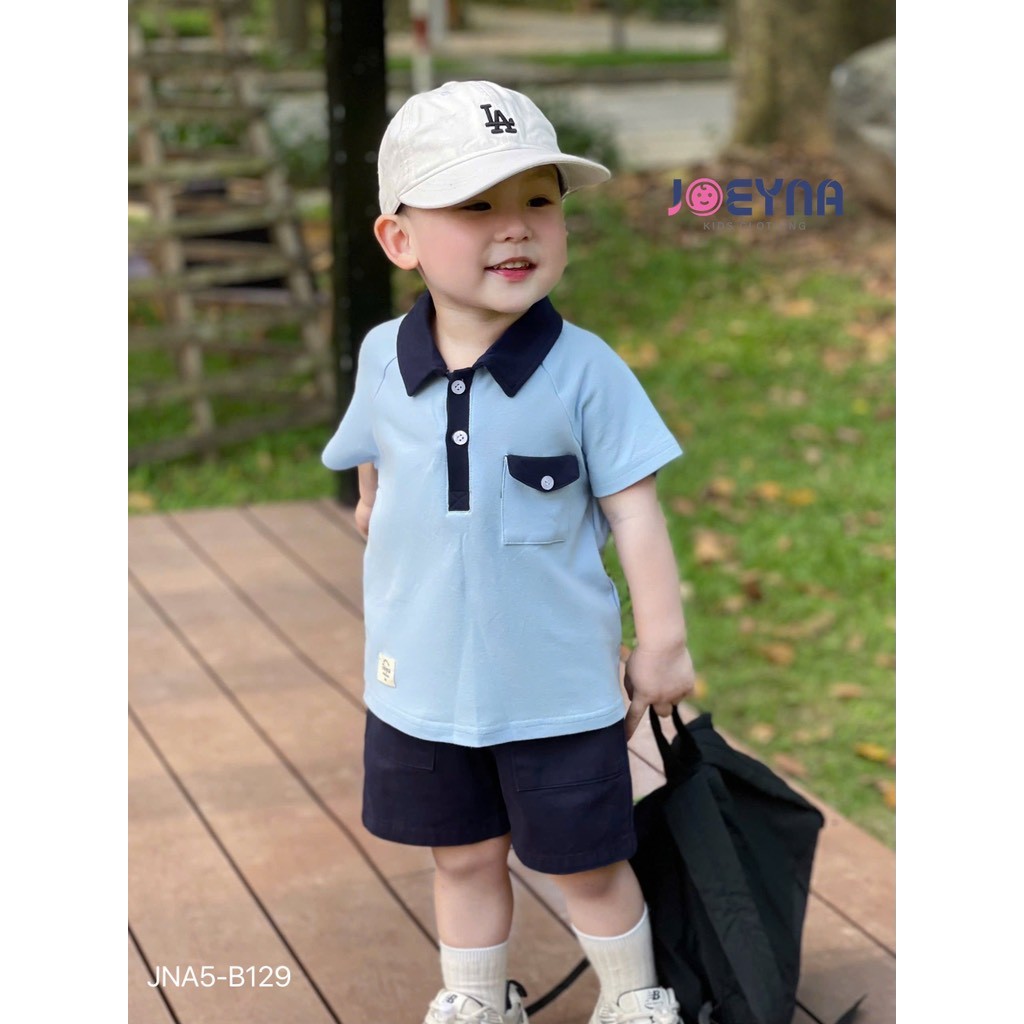 9-24kg VNXK Set áo polo xanh quần kaki Joeyna