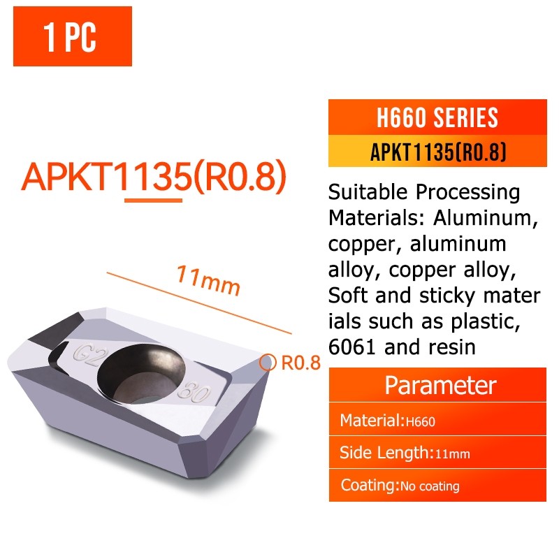 Chèn cacbua APMT1135 / APMT1604PDER Chèn cho mặt nhôm phay cắt thanh chèn dụng cụ CNC chèn cacbua da
