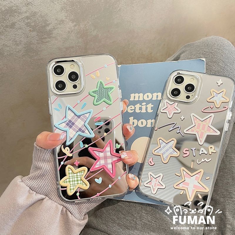 Ốp Điện Thoại Ngôi Sao Ca Rô Nhiều Màu Sắc Gương Cho Samsung Galaxy A06 M06 F06 M30S M31 M21 M21S M3