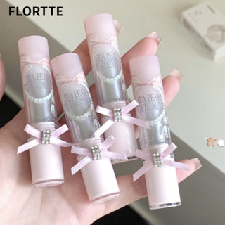  FLORTTE Son Bóng Thủy Tinh Biển Trơn Son Kem Ánh Gương Nước Nhẹ Son Kem 