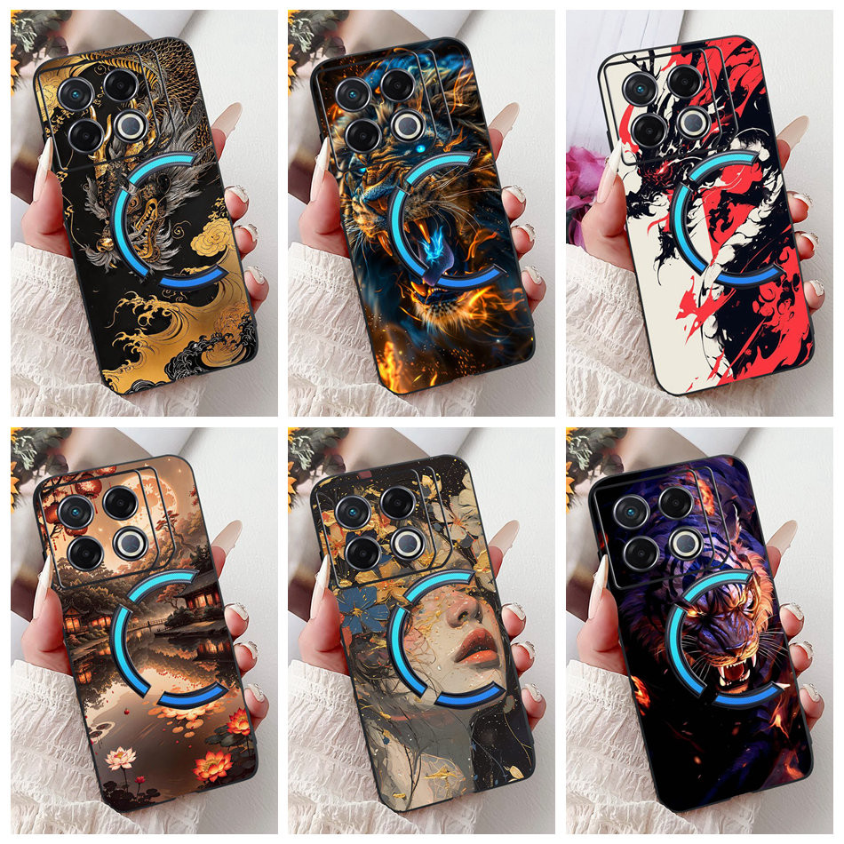 Dành Cho Infinix GT 20 Pro X6871 Vỏ Tranh Rồng Mát Mới Infinix GT20 Pro 5G Vỏ Điện Thoại TPU Silicon