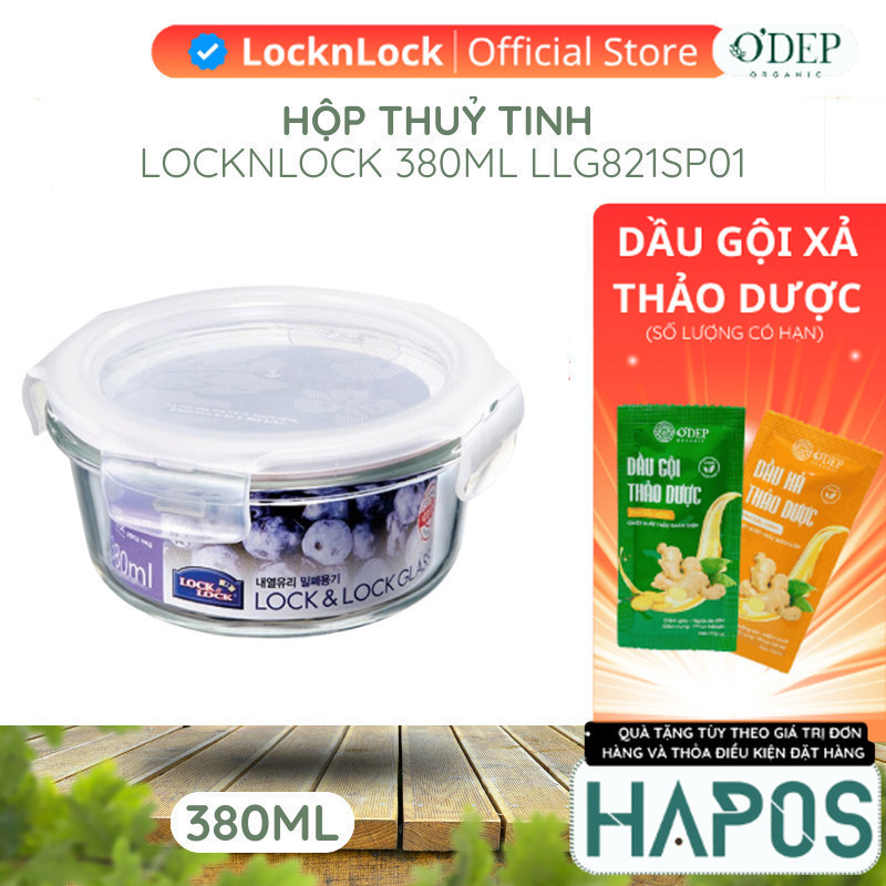 Hộp thuỷ tinh 380ml Chính hãng LocknLock LLG821SP01  - HAPOS OFFICIAL
