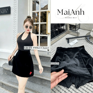  Chân Váy Nhung Dáng A Thêu Ong Lưng cao  Mềm lì,Chân Váy có quần bảo hộ siêu hot sang chảnh phối đồ cực phẩm 