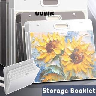 UUMIR Thư mục tập tin UUMIR, A2 / A3 / A4 Túi đựng giấy vẽ tranh bốn lớp, Album ảnh di động chống nước trong suốt 4K / 8K / 16K Quà tặng học sinh
