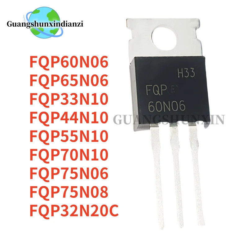 1-5 CÁI FQP 65N06 33N10 44N10 32N20C 70N10 55N10 75N06 75N08 TO-220 Bóng bán dẫn hiệu ứng trường