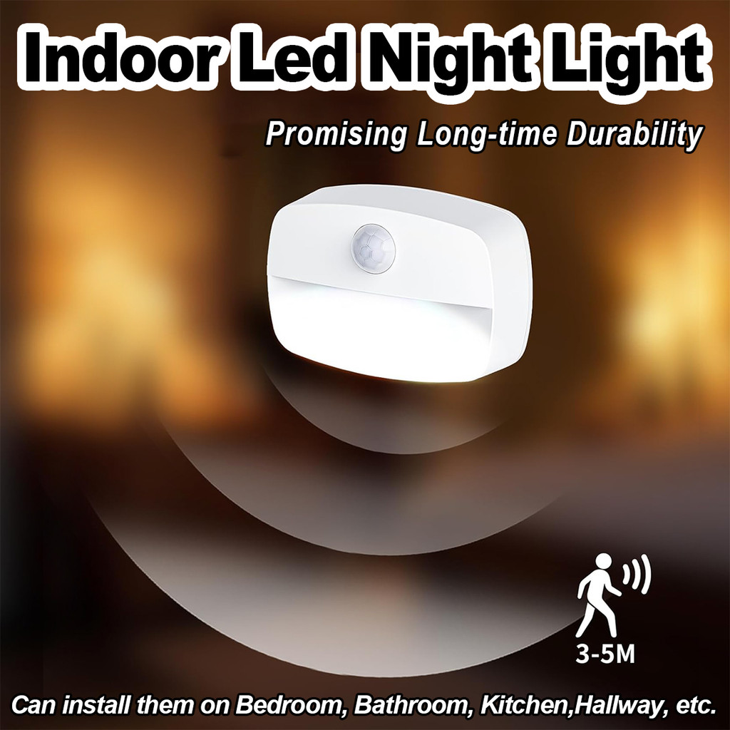 Cảm Biến Chuyển Động Đèn Ngủ LED Đèn Trong Nhà Mini Hoạt Động Bằng Pin Tường Không Dây Tủ Mềm Hành L