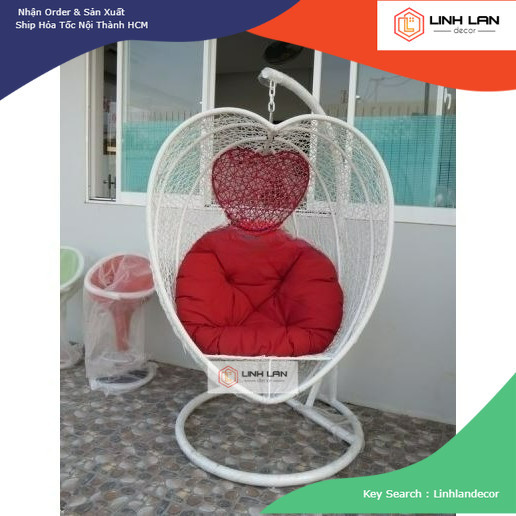 [HÀNG ĐẶT] 003 – Ghế Xích Đu Xuất Khẩu Cao Cấp, Poly Rattan Swing Chair | LinhLanDecor