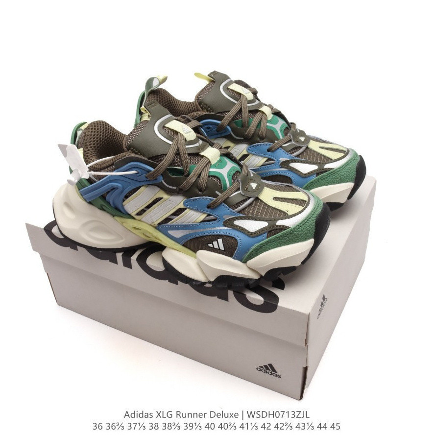 Giày chạy bộ Adidas XLG Runner màu nâu xanh lá cây - Thoáng khí, chống mài mòn, phù hợp cho cả nam v