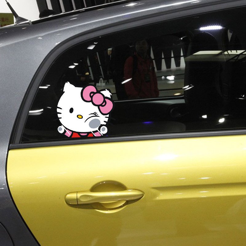 Cartoon Hello Kitty Hello Kitty Automobile Sticker Hit Glass Decal Vinyl Sticker PUY2