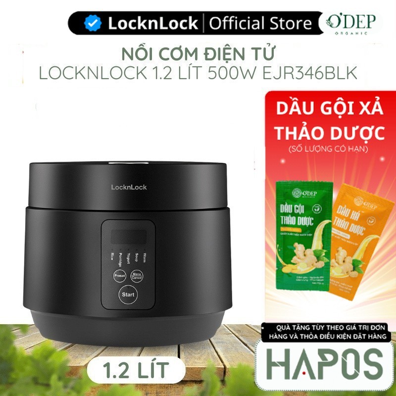 Nồi cơm điện tử LocknLock mini 1.2L Chính hãng, có xửng hấp lòng nồi 5 lớp chống dính 500W, giữ ấm 24h - HAPOS BEAUTY