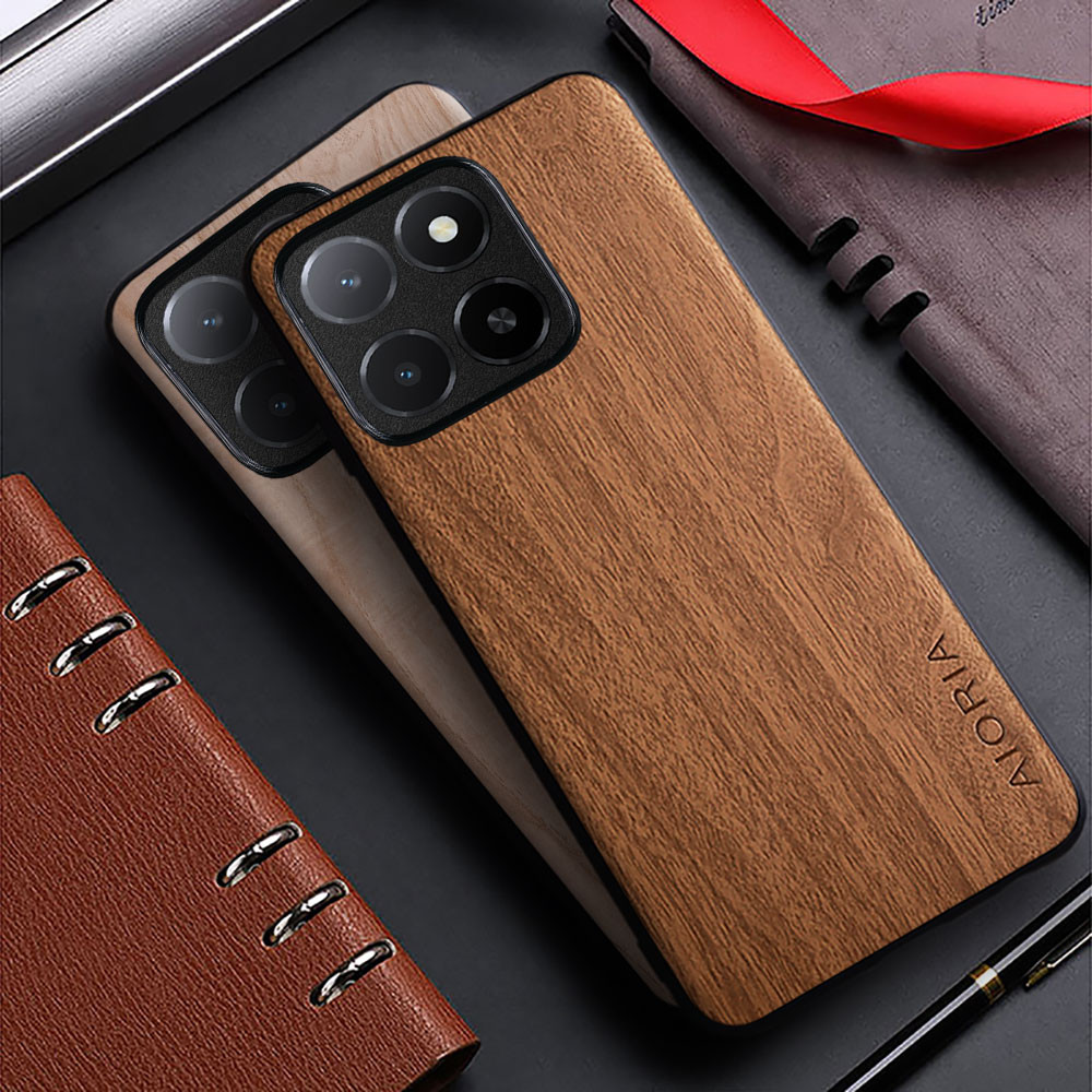 Ốp điện thoại Cho Honor X5B Plus Honor X6C X6B X6A 5G funda Họa Tiết Gỗ Tre Da Mặt Sau Dành Cho Hono