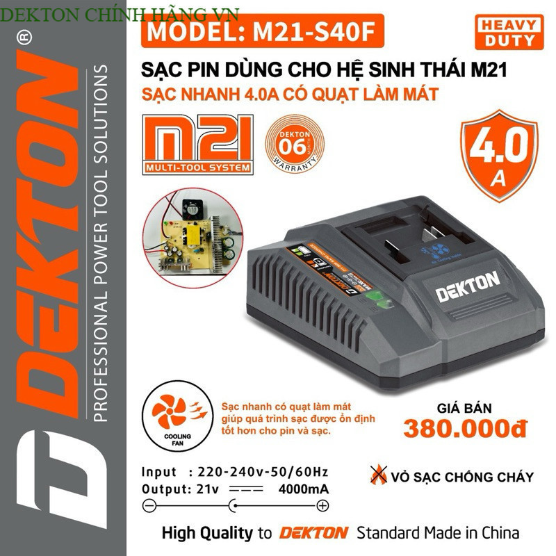 Sạc pin Dekton M21 S40F/ chính hãng DEKTON C. HÃNG