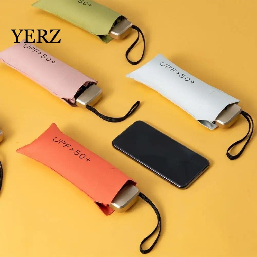 Ô Mini YZ, Ô Chống Nắng Mini Di Động Nhỏ Gọn, Ô Gấp Vinyl UV Gấp 6 Vành Chống Nắng Ô Bỏ Túi Du Lịch