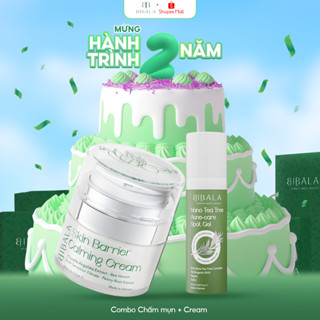 [COMBO] Kem dưỡng ẩm, làm dịu  + GEL chấm mụn Tràm Trà 15ML BIBALA
