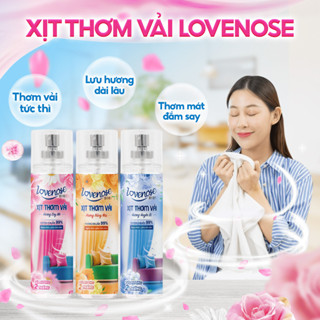 Xịt thơm quần áo Lovenose chiết xuất tinh dầu thiên nhiên thơm mát khửi mùi hôi và mang lại hương thơm lâu dài