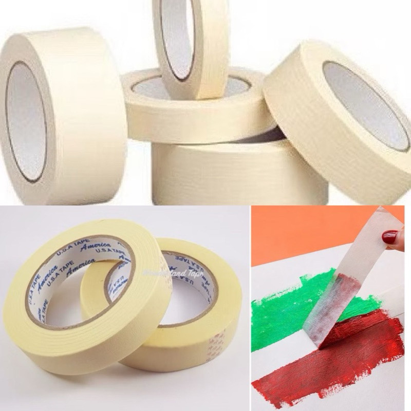 cuộn băng keo giấy 24mm x 40m, dùng để ghi chú ,chặn màu,chặn sơn