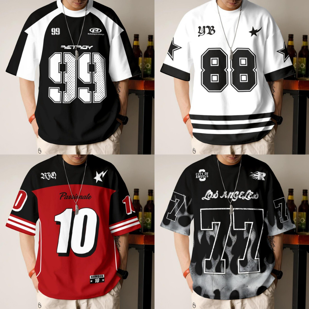 2025 Ootd Hip Hop Retro Jersey Mùa Hè Lelaki Viral Street Jersey Viral Retro Street Jersey Thể Thao 