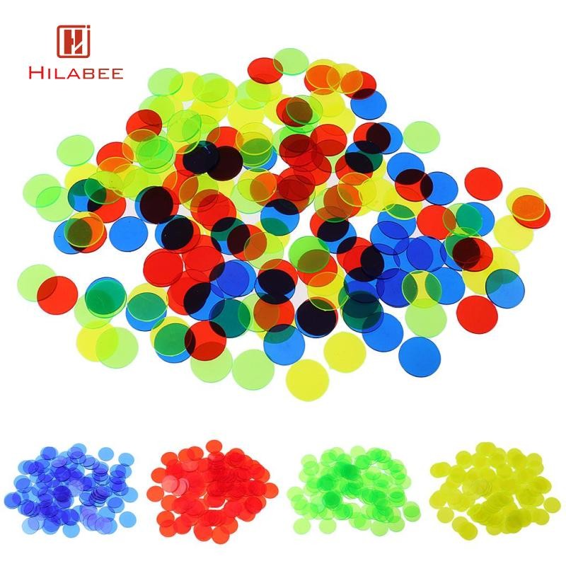 100 Gói Chip Bingo Tròn 3 / 4 '' Bingo Cung Cấp Mờ Cho Thẻ Bingo