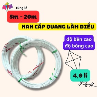 Cuộn 10 - 20 Mét Nan Cáp Quang 4,0 Li, Cáp Quang Làm Diều Loại Đẹp Siêu Bền Siêu Bóng