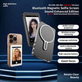 Điện thoại selfie mới, màn hình camera sau, kết nối không dây từ tính, vlog RK-X40L ultra